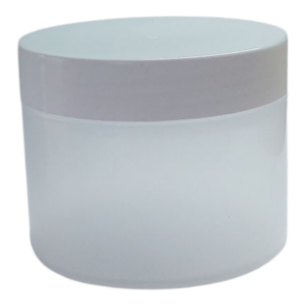 50g natural cosmetic jar with white  lid