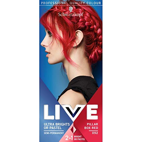 Schwarzkopf Live Ultra Brights Or Pastel Red Pillar Box Semi-Permanent Hair Dye(Unboxed)
