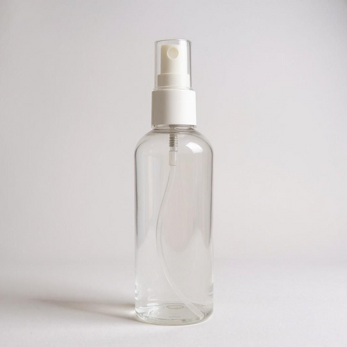 Empty spray bottle with white spray pump