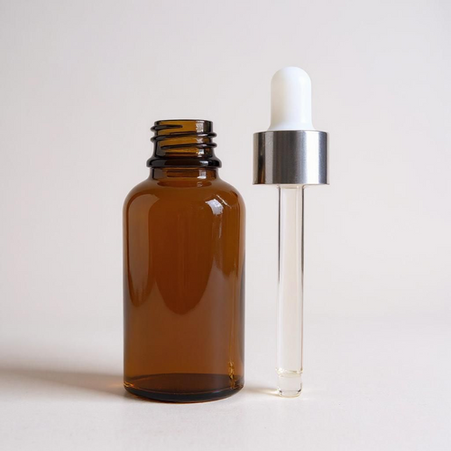 30ml amber glass dropper bottle and pipette